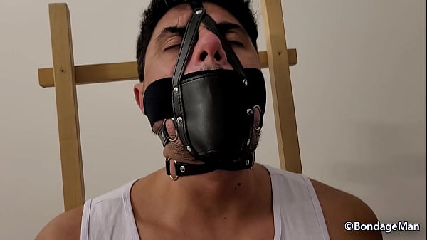 Rod Lemos tied up and gagged cumming