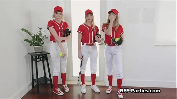 Baseball cuties riding my cock in foursome