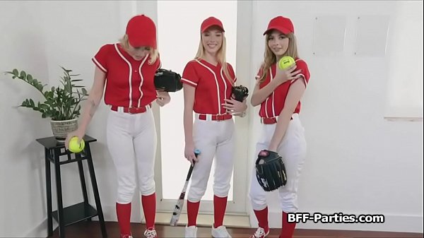 Baseball cuties riding my cock in foursome