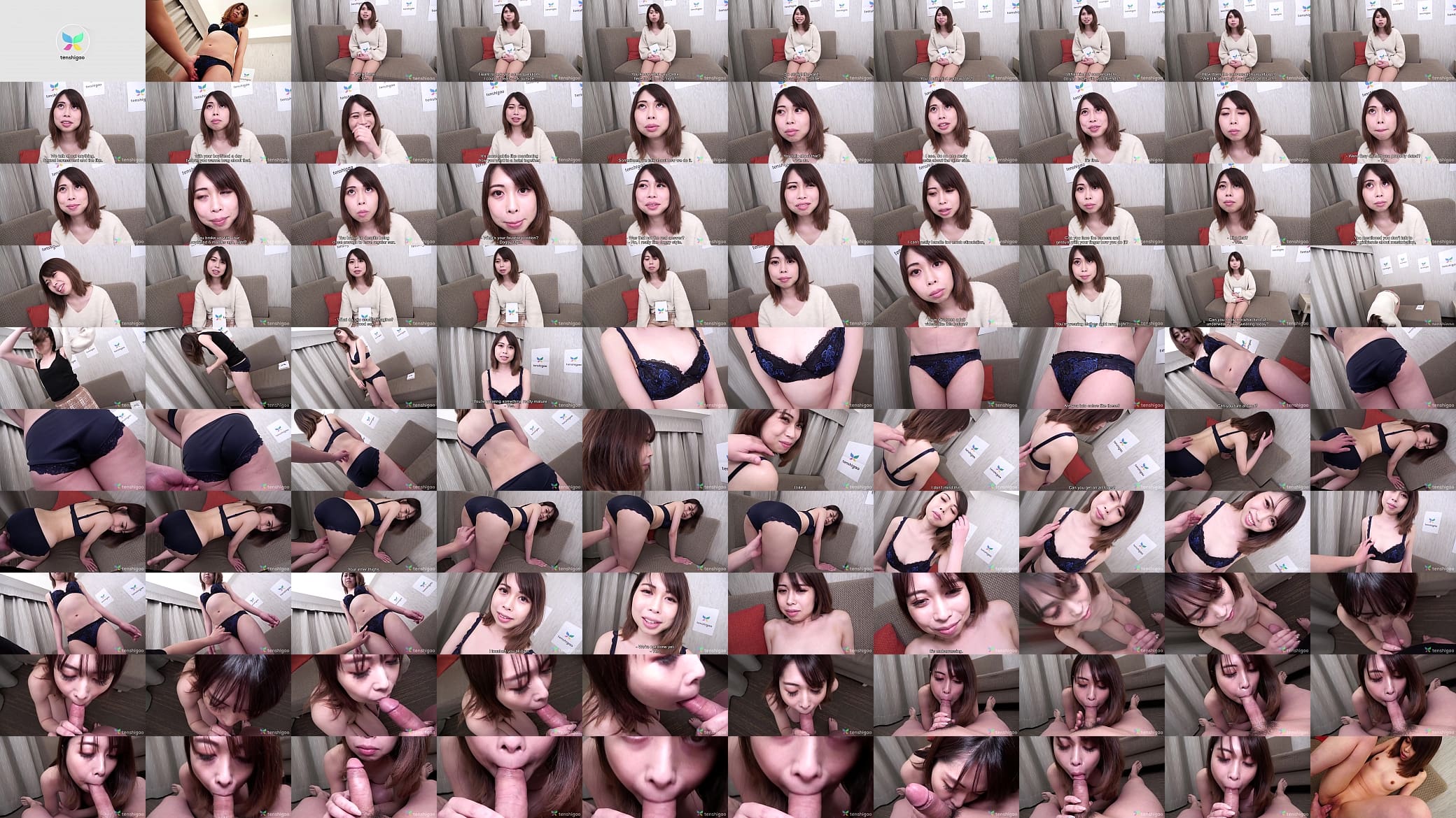 Amateur Japanese girl in couch casting interview for first time adult video - In her lingerie Risako gives a blow job and then strips naked to be played with in Love Hotel in Tokyo 4K [part 2] 预览图
