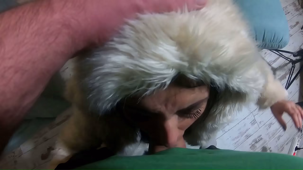 Fluffy Blowjob on the Chair &ndash_ Deepthroat and Cum on My Fur Coat