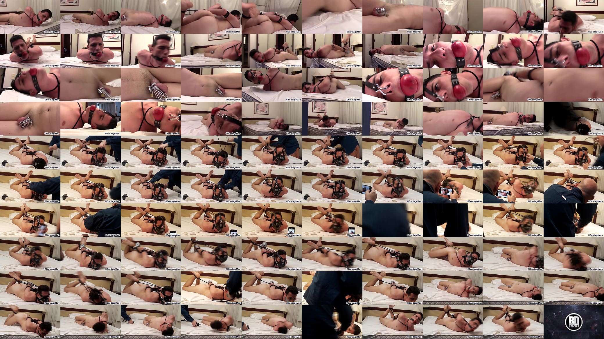 Thomas hogtied tapegagged ballgagged nosehook cock caged   behind the scenes | preview 预览图