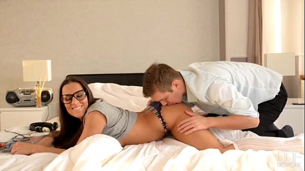 Czech party girl with glasses in hot Anal sex session