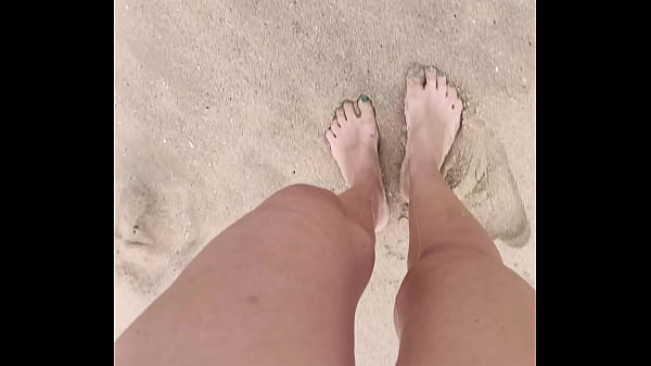Pee spotting public beach
