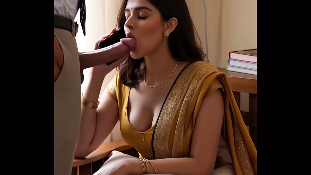 Indian guy surprises girls with big cock(Blowjob)(A.I)