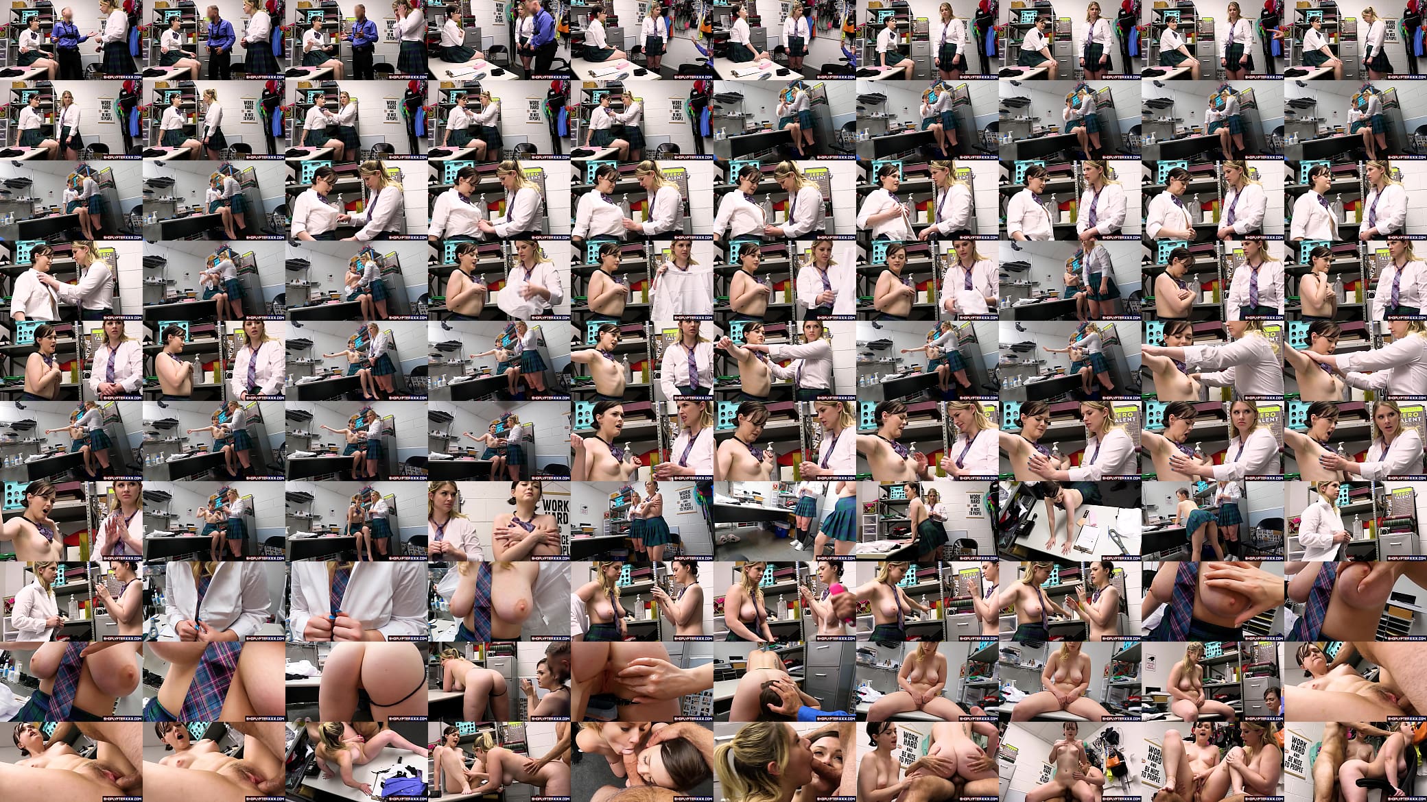 Sexy religious babes do mischief like petty thieves but get caught by the security guard&#039;s big cock who slams their pussies so hard that it makes them cum and swallow their cum. 预览图