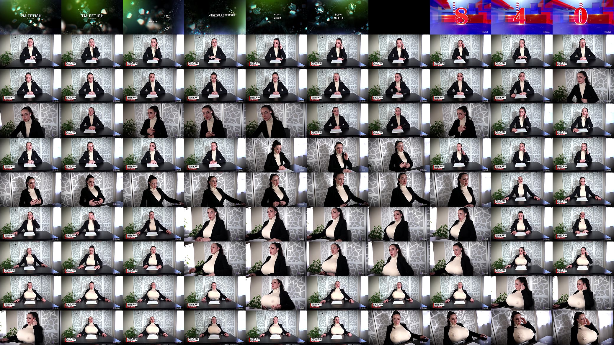 Ama Rio - &quot;Bloat Virus Pandemic&quot; News Caster Breast Expansion &amp; Pop SFX - HD 1080p 预览图