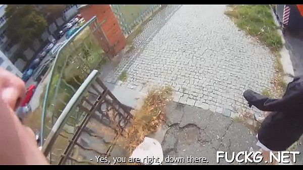 Guy in spy glasses rams fur pie