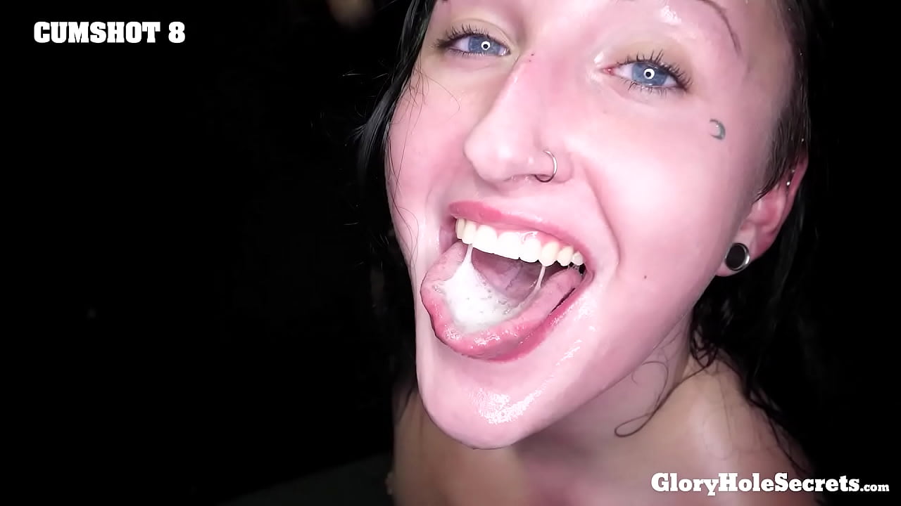GloryholeSecrets - Morena de ojos azules chupa polla tras polla en el Glory Hole
                   cumshot blowjob brunette tattoo deepthroat small tits cum in mouth glory hole small boobs sloppy blowjob messy blowjob raven vice muchos negros