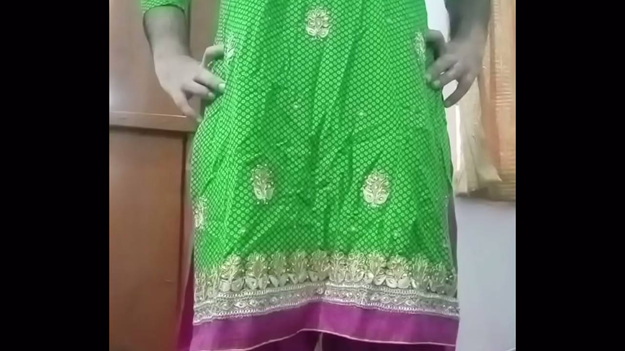Indian Gay Crossdresser Bottom Gaurisissy real xxx homemade sex in green salwar kurta just like a housewife