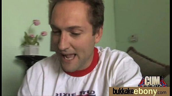 Ebony gets group cumshots 17