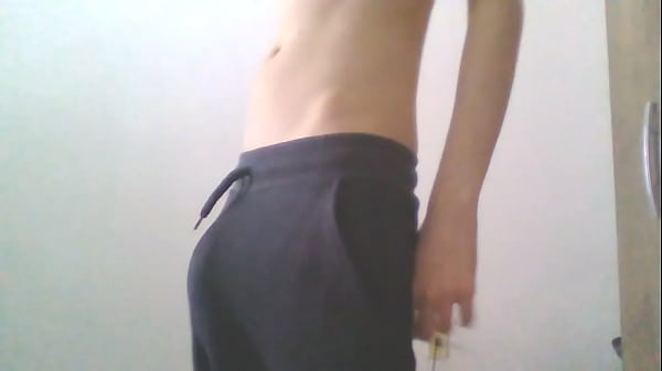 Hung guy trying out clothes for date night