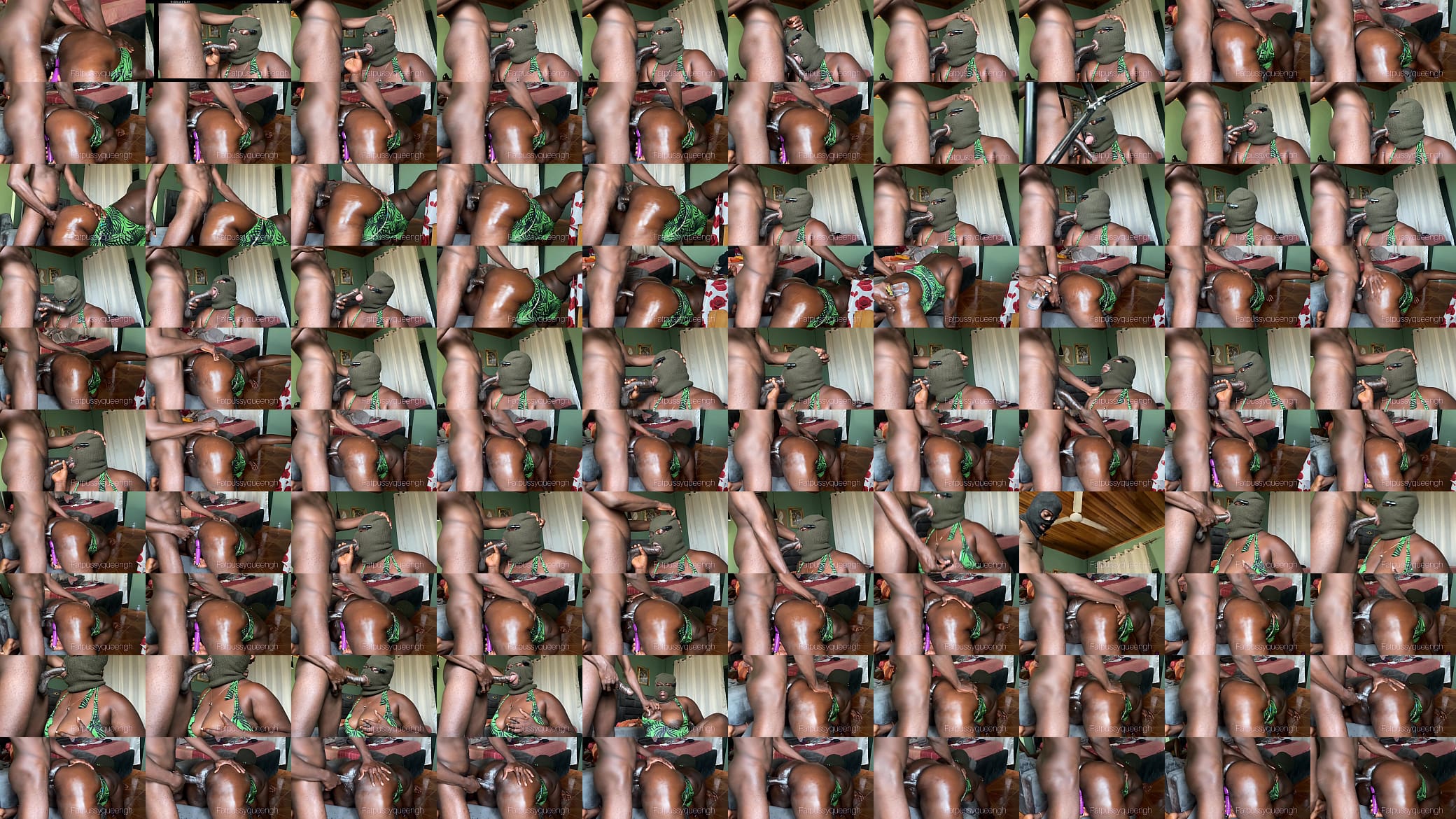 African BBW Stepmom Squirting all over Monster BBC and Creampie 预览图