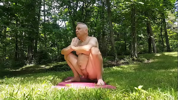 ToOldToMind Does Naked Yoga in the Park
