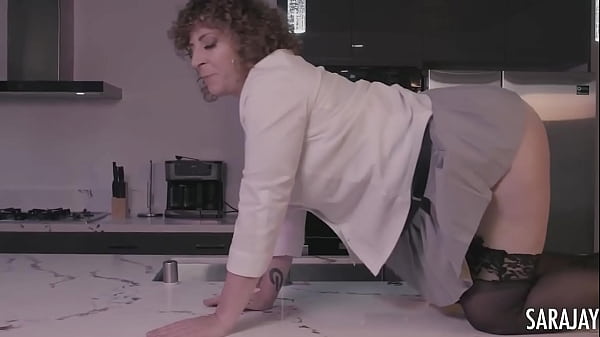 Finger Fucking On The Counter Kitchen! Sara Jay Gets Off!