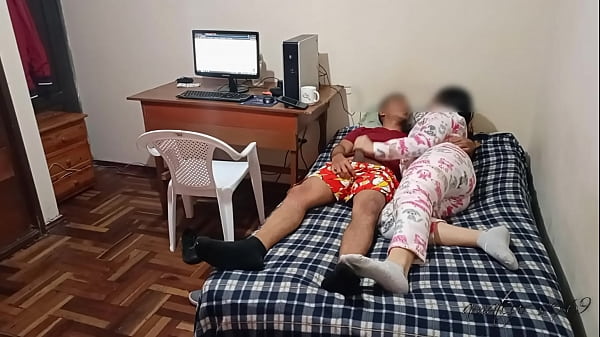 My neighbor watches horror movies: after watching movies my neighbor wants me but I ask her to fuck her hard with my big cock before they discover us