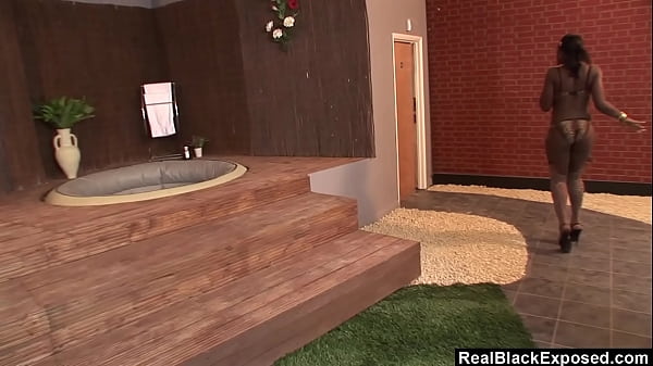 RealBlackExposed - Melvina Takes Two Cocks On The Hospital Patio