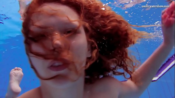 Katka Matrosova swimming naked alone in the pool