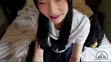 Innocent Asian Trans Student Junna Hung Gives Tutor Blowjob & Oily Footjob