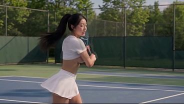 Tennis and Sex With Two Beautiful Models (AI-Generated)