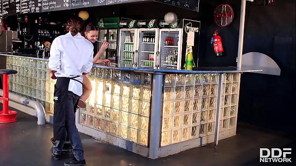 Petite Teen Blows and Fucks Bartender for Drinks