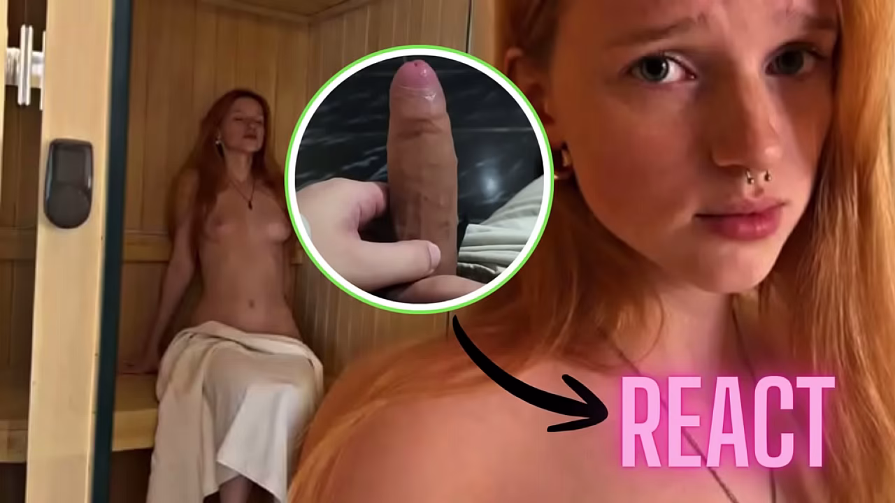 React: My stepsister blushes at the sight of my erect penis in the sauna - it'_s her first sexual experience | Kuporovaa Krupa