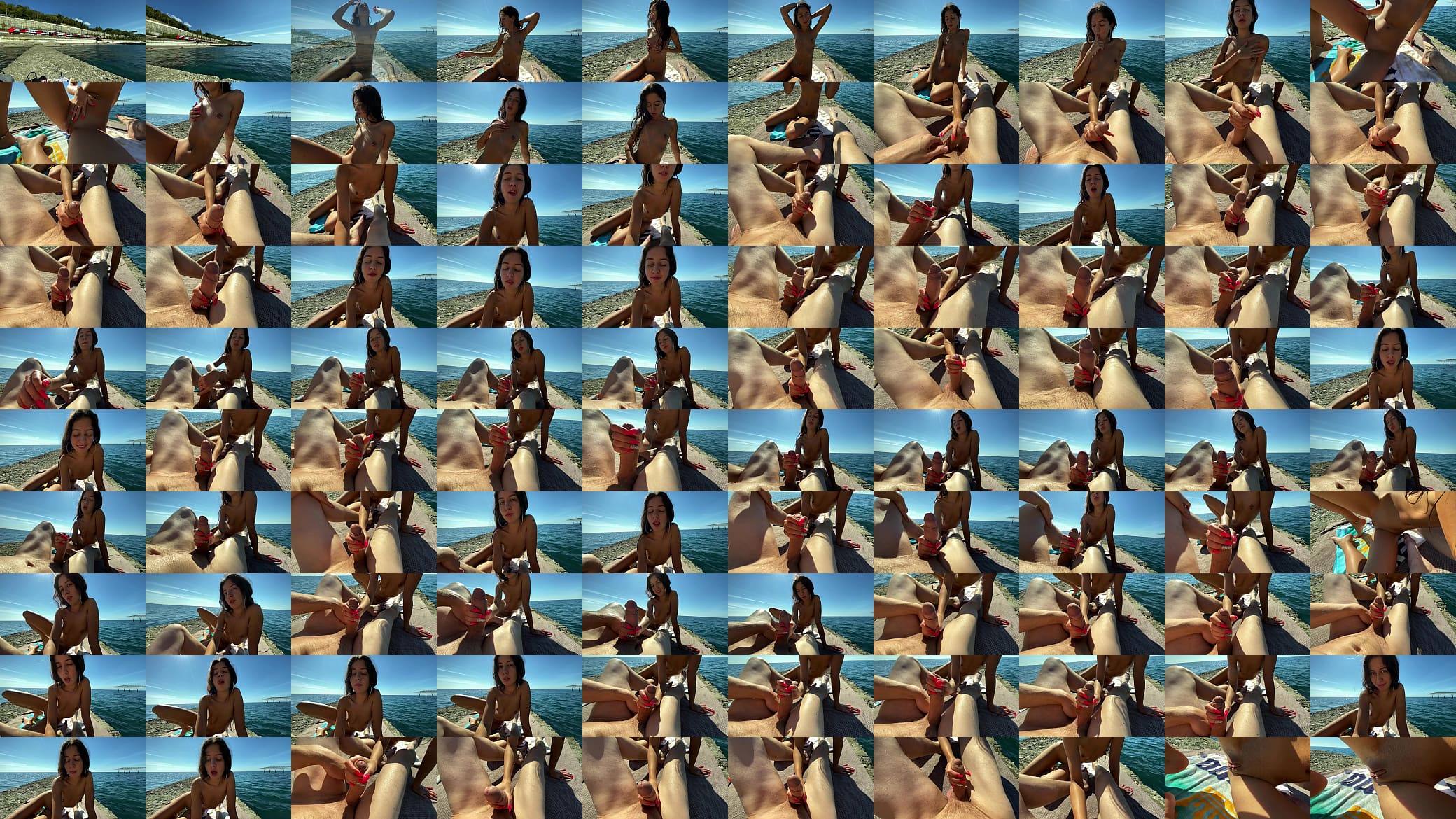 Teen Stepsister Jerk Off Me On Public Beach 预览图