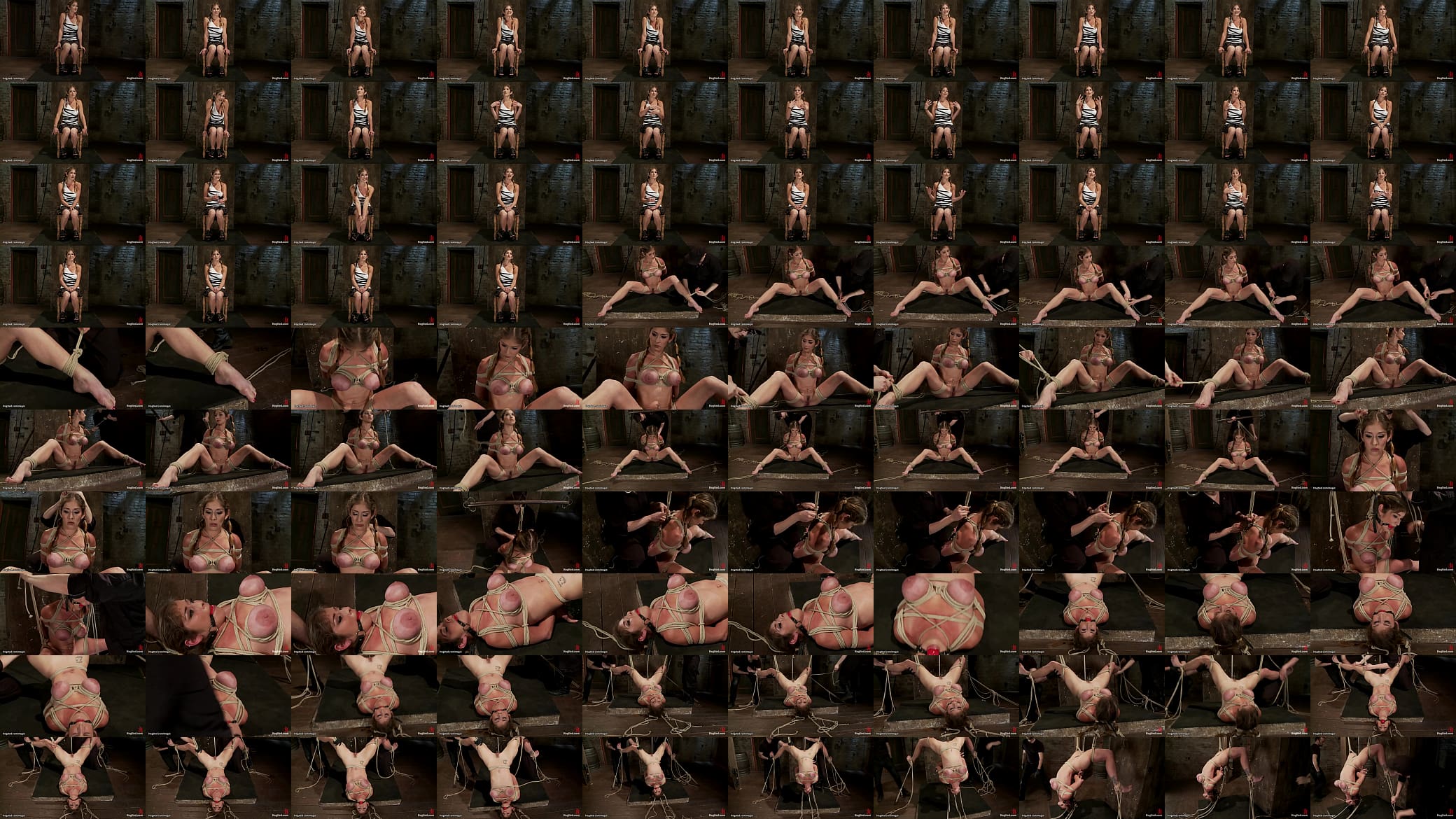 Busty slave bound in inverted hogtie 预览图