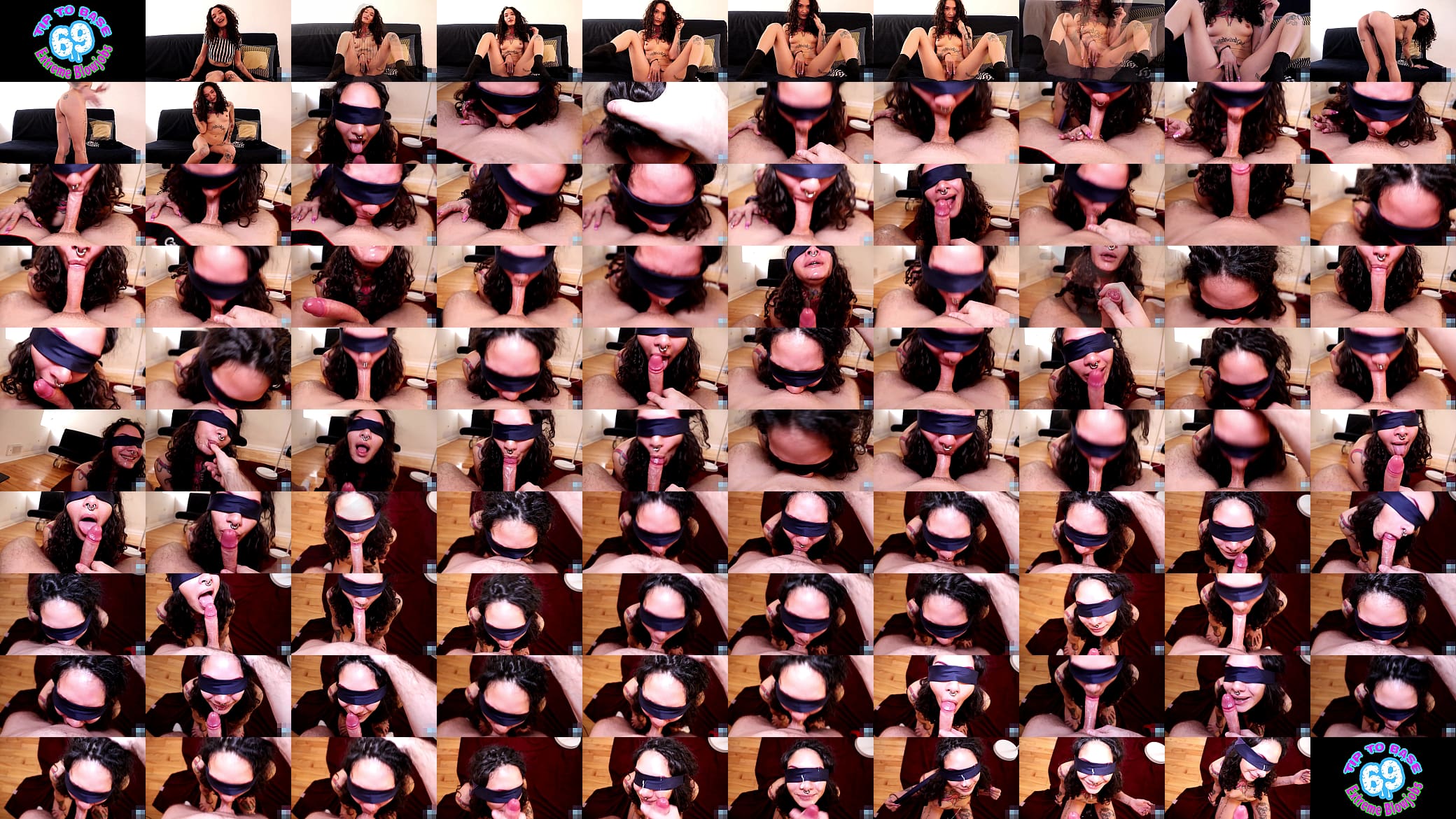 Blindfolded Latina Teen Deepthroat and Dirty Talk - Custom Video - POV Facefucking 预览图