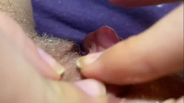 thumb huge clit orgasm closeup