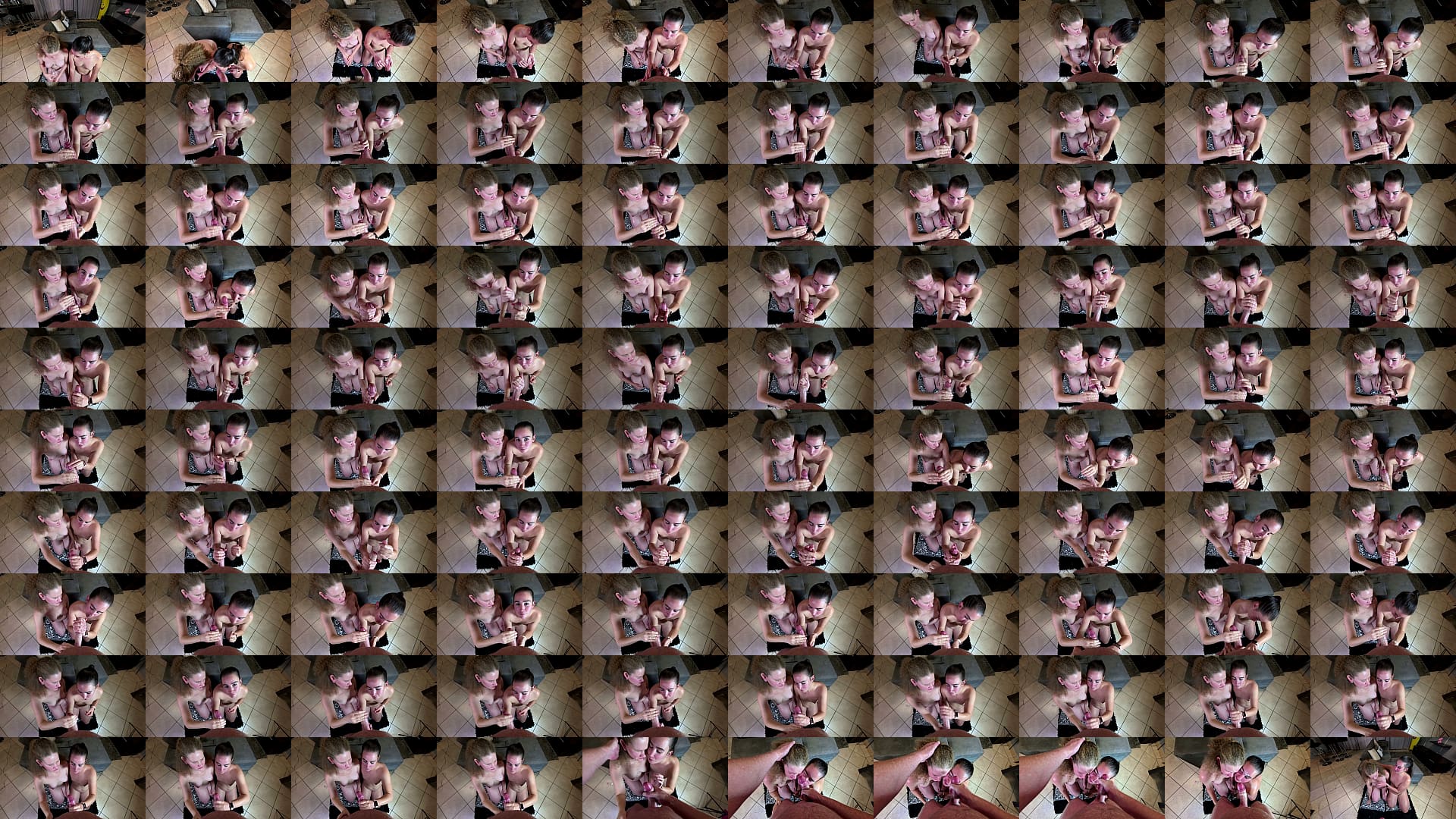 Helping my friend jerk off her boyfriend to give us a cum facial 预览图