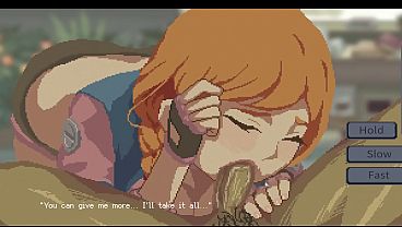 HENTAI GAME - after saving her from a swarm of aliens, she sloppy sucks me dry and drinks cum - Swarm Bunker Hentai Scene