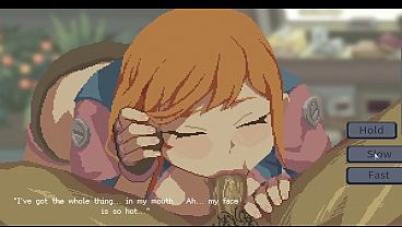 HENTAI GAME - after saving her from a swarm of aliens, she sloppy sucks me dry and drinks cum - Swarm Bunker Hentai Scene