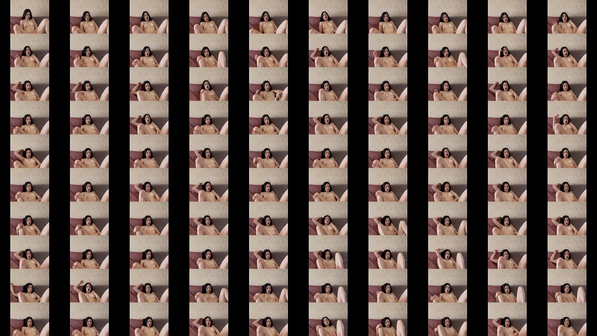 Black-haired girl juicily jerks off and moans 预览图
