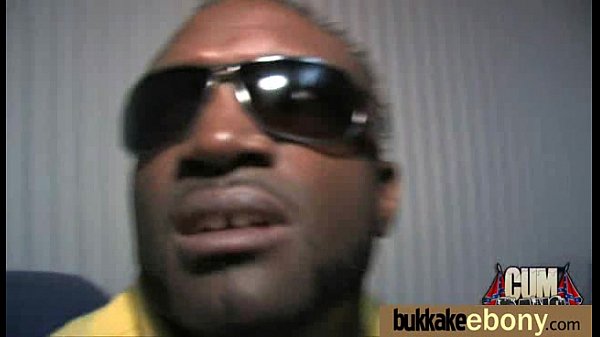 Ebony babe sucks too many white cocks 17