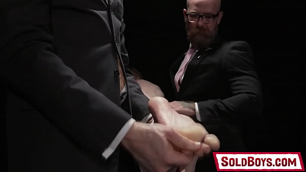 SoldBoys.com - Pale slave boy Jesse Stone is brought to the stage for inspection and testing. Legrande Wolf, Jack Dixon, and Lance Charger want to check their new property!
