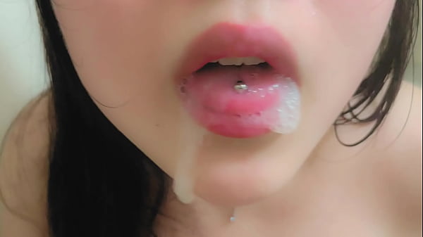Esunoacp - 【素人撮影】フェラ好きの女子大生のアナル舐め 舌ピでコリコリされてお風呂で18歳に口内射精してもらう