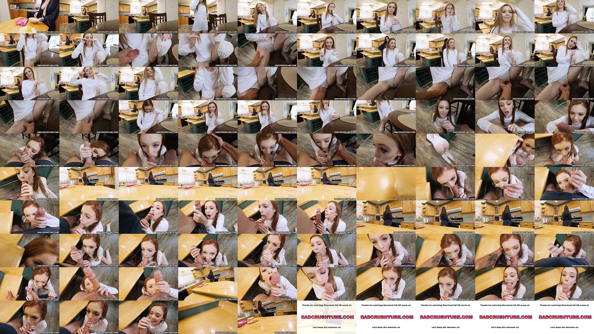 Slutty teen Madi Collins secretly gives her stepdad a blowjob under the table, not minding her cooking in the kitchen and might get caught. 预览图