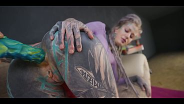 Inked Hippie's Solo Dildo Asshole Play