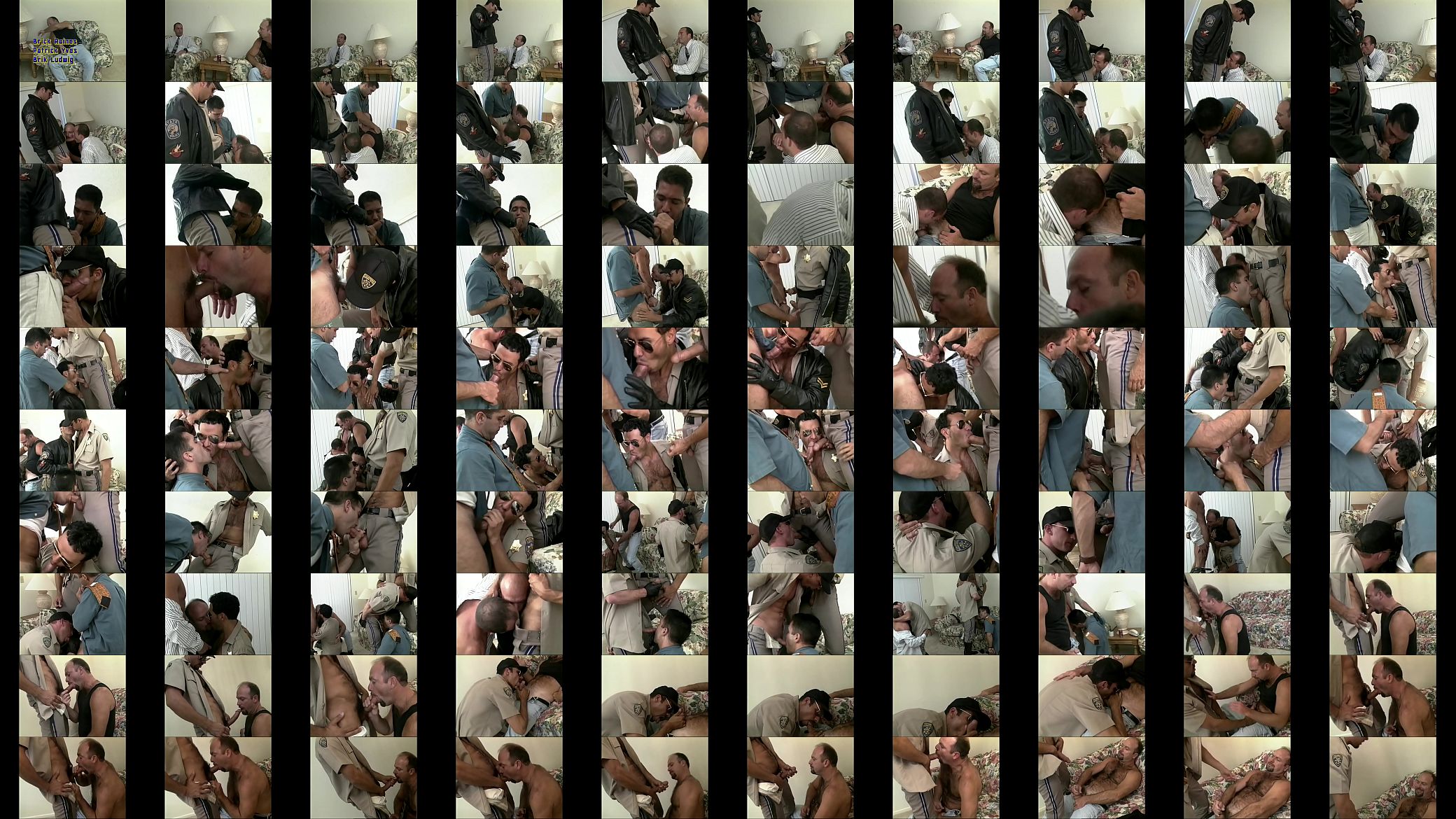 A bunch of manly studs suck each other&#039;s dick during gay orgy 预览图