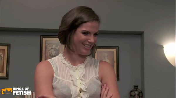 Brunette babe gets hairy pussy spoiled and pumped by her employee in the office