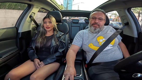 A Latina from Bolivia Bianca Lima gets into Ted's ride with her giant breasts