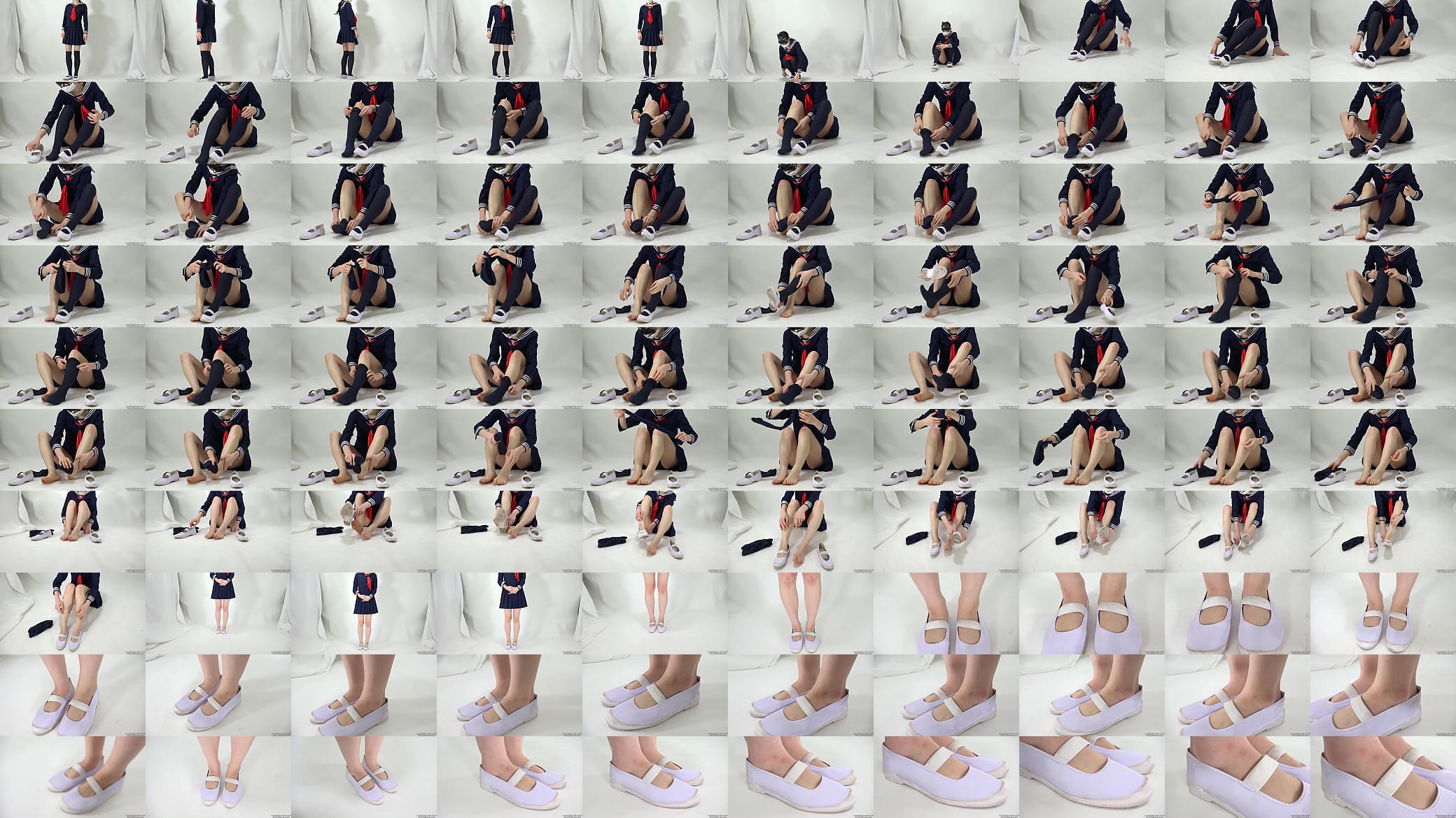 Les filles enl&egrave;vent leurs chaussettes et mettent leurs chaussures pieds nus 预览图