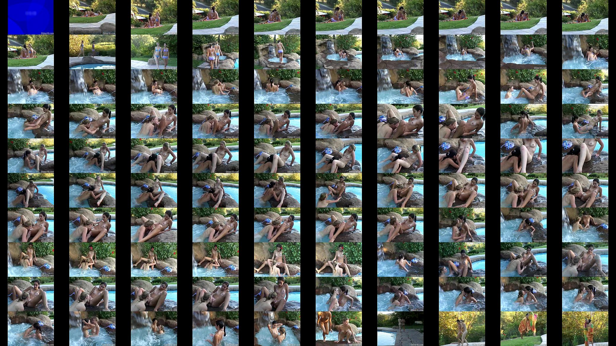 chloe 18 and her girlfriend are outdoors in a pool having lesbian sex 预览图
