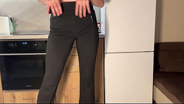Office Suit Pixie Kitchen Tease - White Heels & Table Finger Bliss