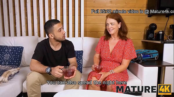 Mature4k coming into hands of sauna boy mature beauty gets it on with him