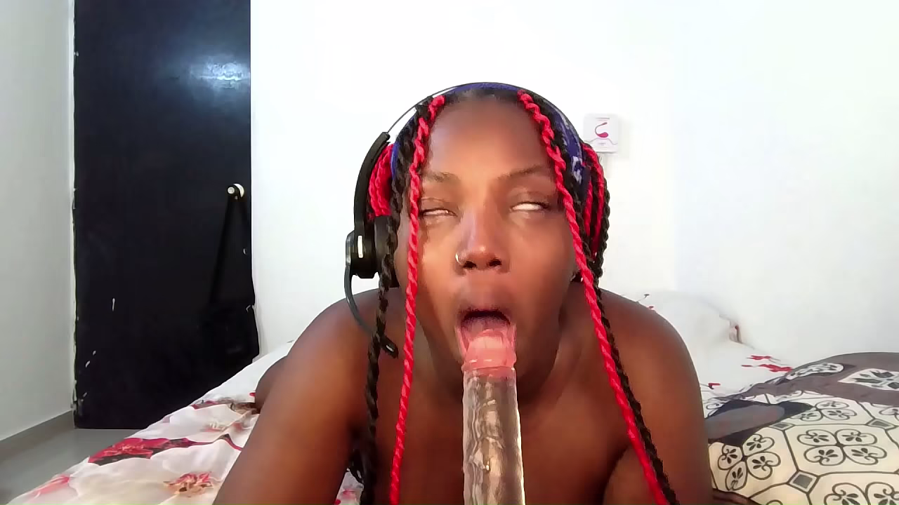 This Little Ghetto Ebony Thot Loves Spending The Night In Her Bedroom Sucking &amp_ Deepthroating She Needs Cum In Her Mouth - Mastermeat1