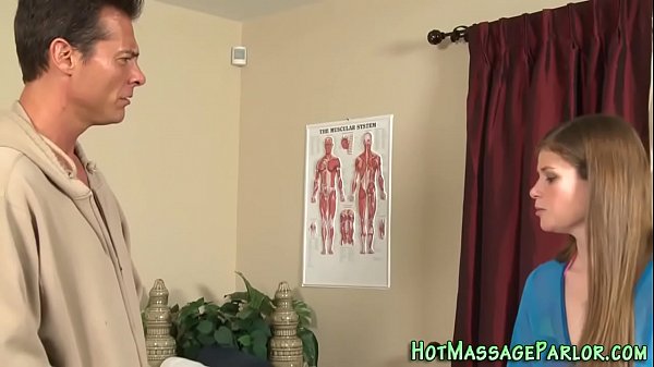 Massaging cutie jizz face