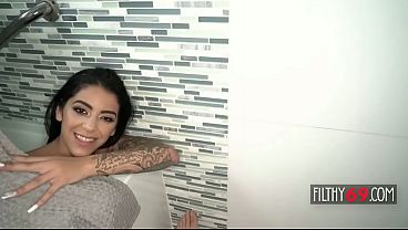 Pervy Stepbrother Fucks His Hot Latina Stepsister in The Bathroom - Mia Martinez