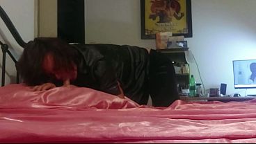 1121 - Full - Clothed White Satin Panty, French Slut, Fuck, Satin Black Dress, Doggystyle, Licking Ass Hole